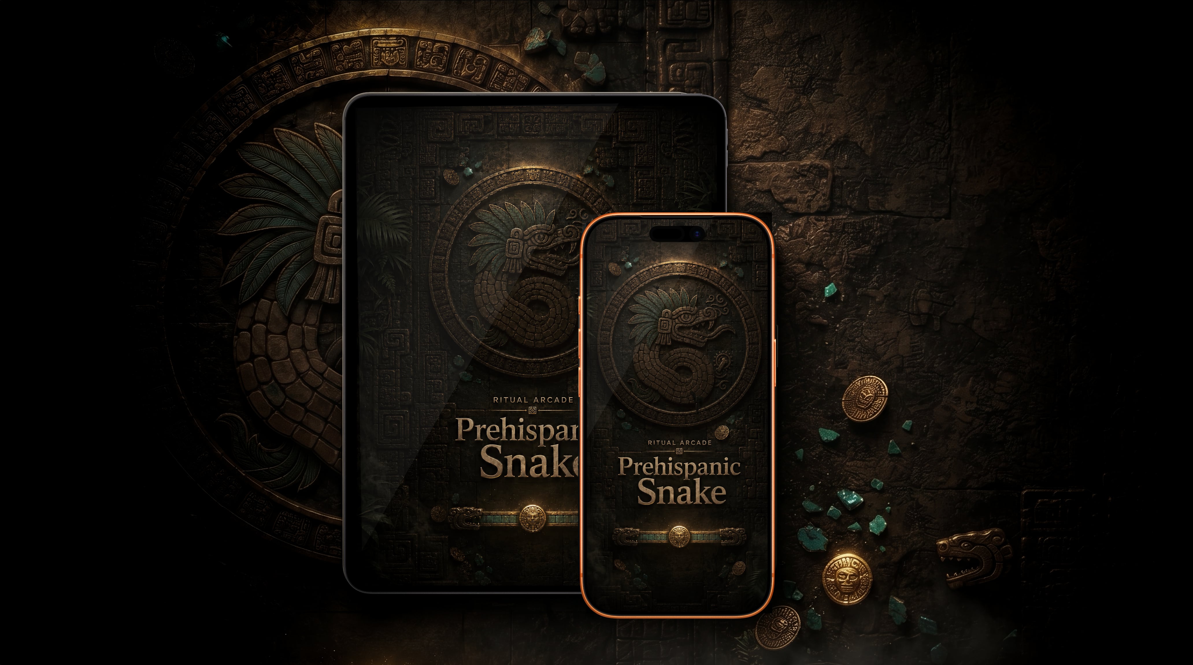 Prehispanic Snake running side by side on iPhone and iPad