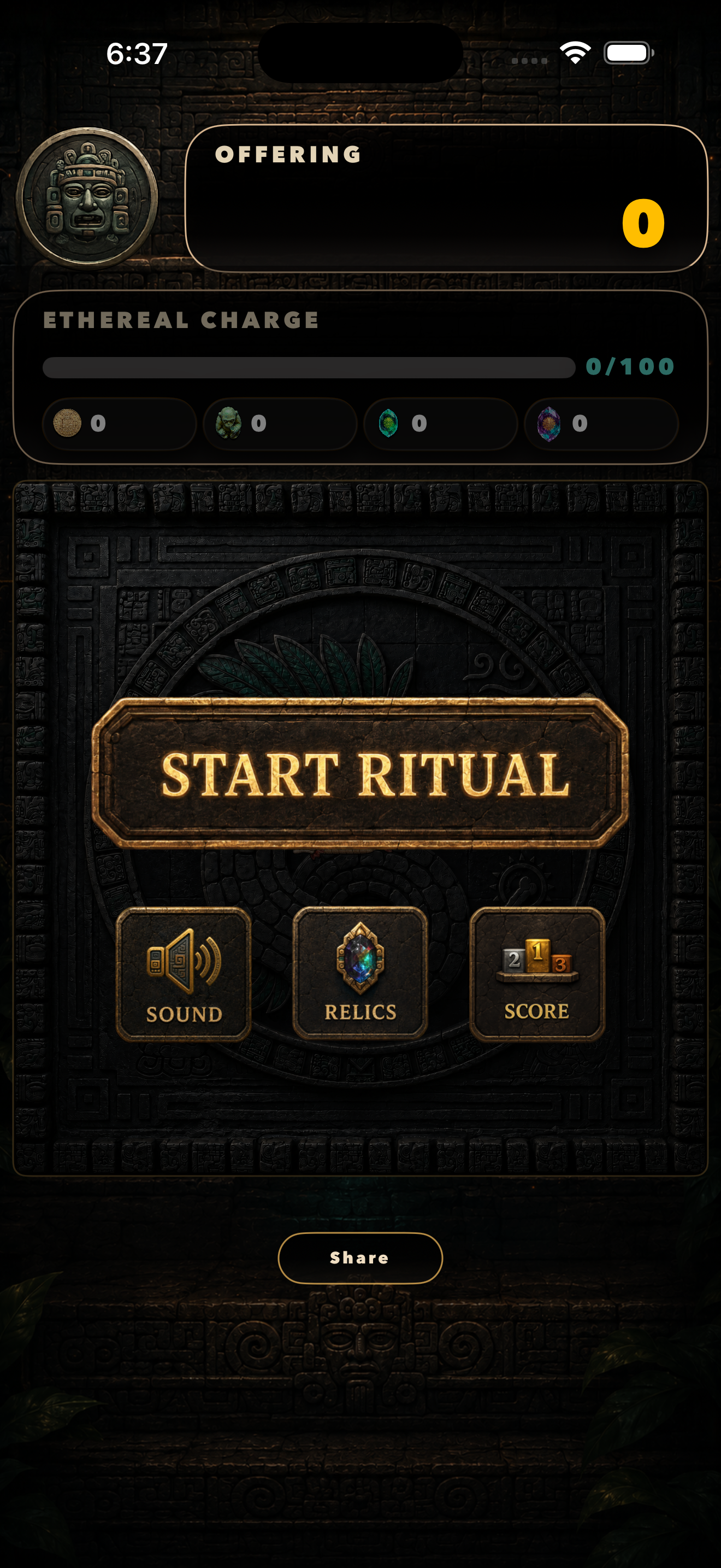 Start Ritual menu